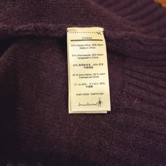 Smartwool Cable Knit Sweater. Color: Plum. Size M. - Picture 4 of 4